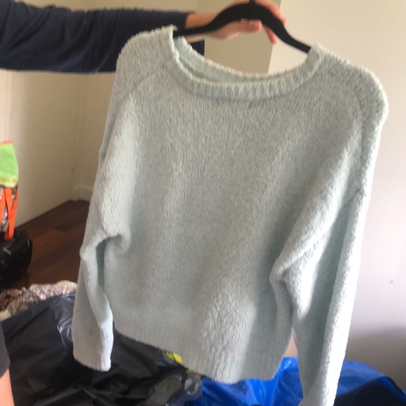fuzzy aqua sweater - Picture 2 of 2